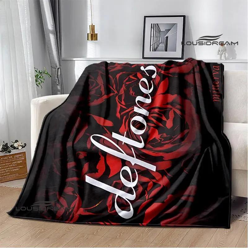 Deftones Band Logo Printed Blanket Kids Blanket Flannel Soft Cozy Blanket Home Travel Blanket Birthday Gift Decoration