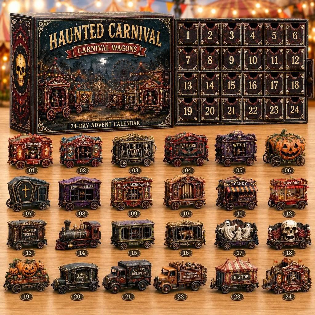 Halloween Adventskalender Met Acryl Componenten Voor Feestelijke Countdown Cadeau