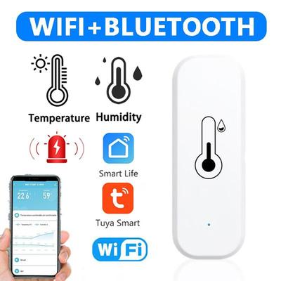 Tuya Smart temperatur- og fuktighetssensor Batteridrevet WiFi + Bluetooth Smart Home Hygrometer Termometer Monitor