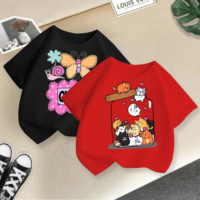Children T-shirt 2-13Y Cute Cartoon Printed Kids 100% Cotton Clothes Tshirt Tops Tee Summer Kid T Shirt