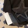 Harajuku Women Clothing Chic Tshirts Patchwork Fake Two Tees Y2k Tops Star Long Sleeve Casual Korean Oversized T-shirt