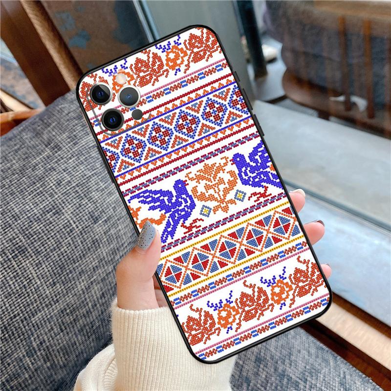 Ukraine Ukrainian Embroidery Phone Case For iPhone 16 15 13 12 11 14 Pro Max 12 13 Mini XR 15 16 Plus 16e Cover Shell