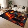Car Racing Theme Soft Crystal Velvet Rug Custom Name & Text Print Non Slip Floor Rug for Bedroom Living Room
