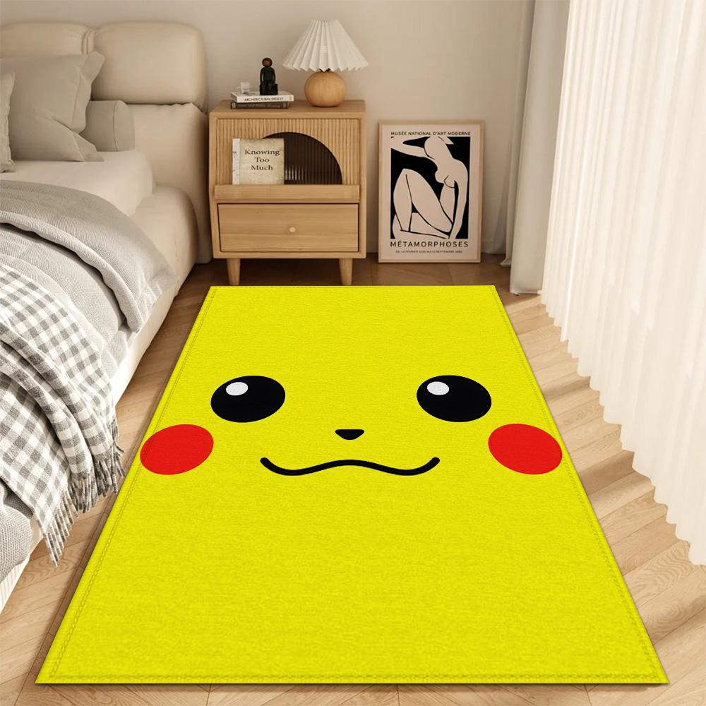 Fashion Entrance Mat Living Room P-Pokemon Rugs Decoration P-Pikachu Washable Non-slip Kitchen Rug Balcony Doormat Front Door