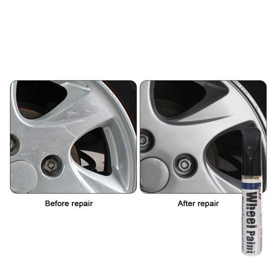 Gloss Black Rim Touch-Up Paint Pen Quick Drying Easy-to-Use Compact Size Portable Reusable Car Wheel