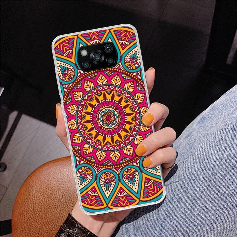 Totem Mandala Colorful Flower Phone Case For Xiaomi Poco X7 X6 X5 Pro F7 Ultra Redmi 15C 15 13C 13 12C 12 10 10A 10C 9 9A 9C 9T