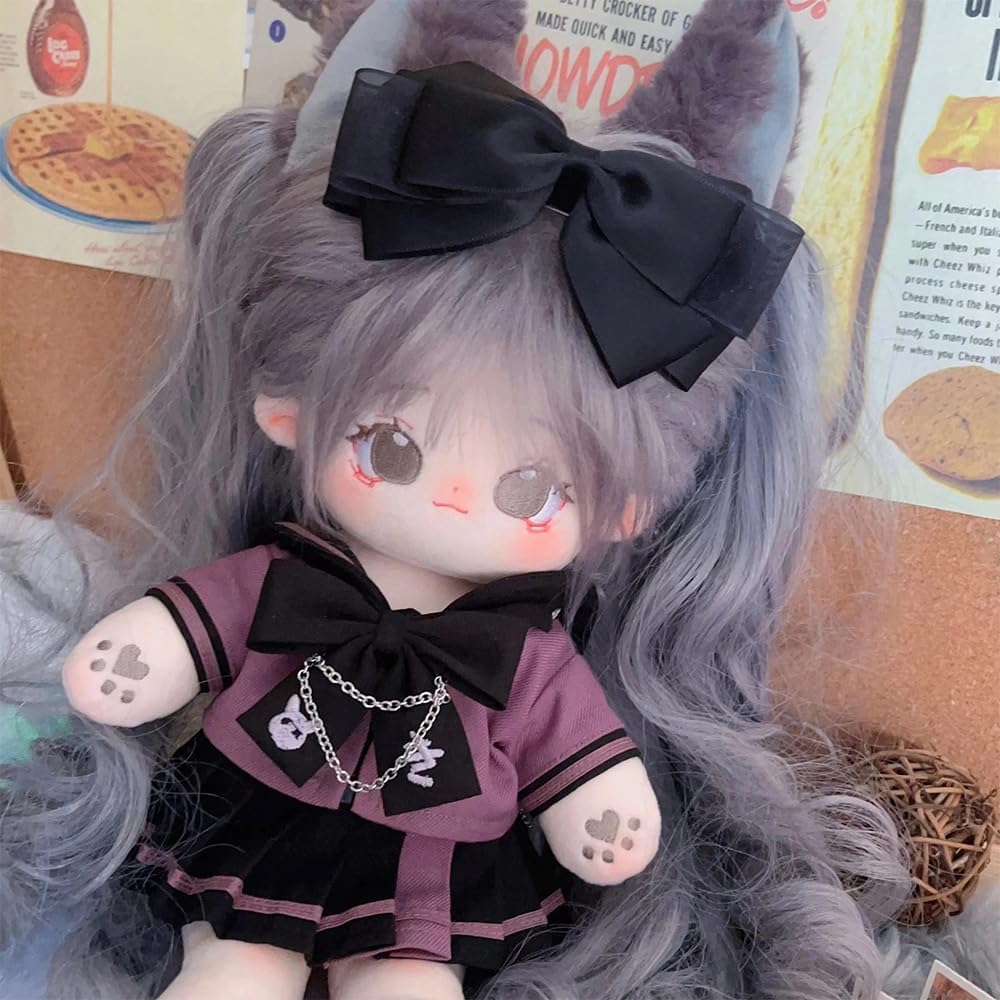 Niannyyhouse 20cm Plush Doll Outfit Set Dress Up Clothes Skirt Shoes School Suit Doll Accessories