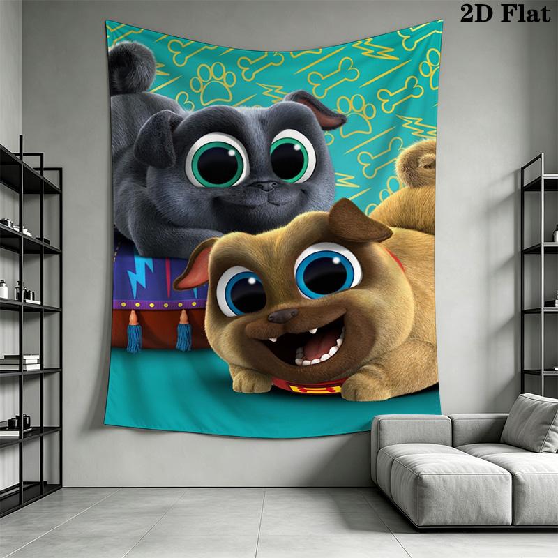 Puppy Pals Anime Cartoon Pattern Home Decor Tapestry, Wall Hanging, Decorative RV Wall Cloth.XGT0914537