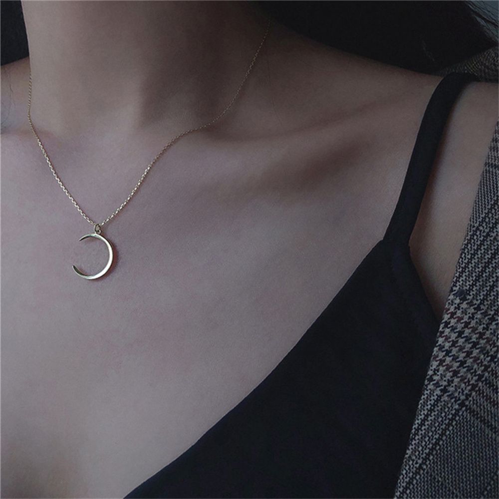 Gift Valentine's Day Women Men Moon Necklace Couple Necklace Clavicle Necklace Rescent Necklaces