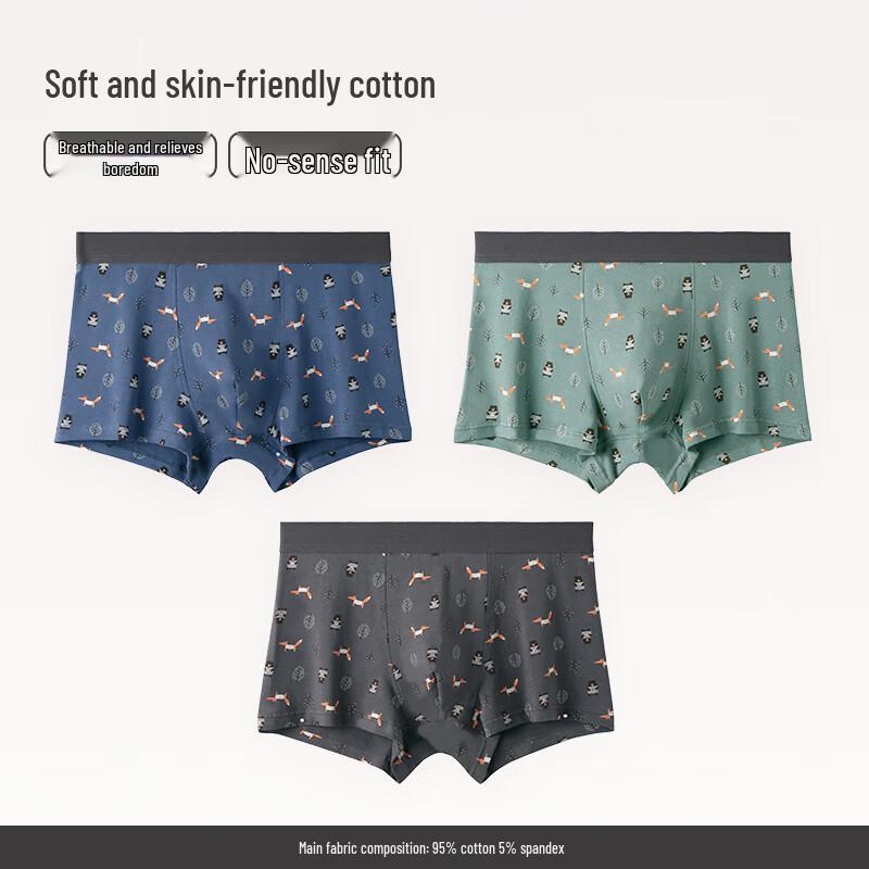 Fenteng Men's Breathable Cotton Boxer Briefs