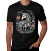 Floral Skeleton Unicorn Unisex T-Shirt No Iron Casual Short Sleeve Top