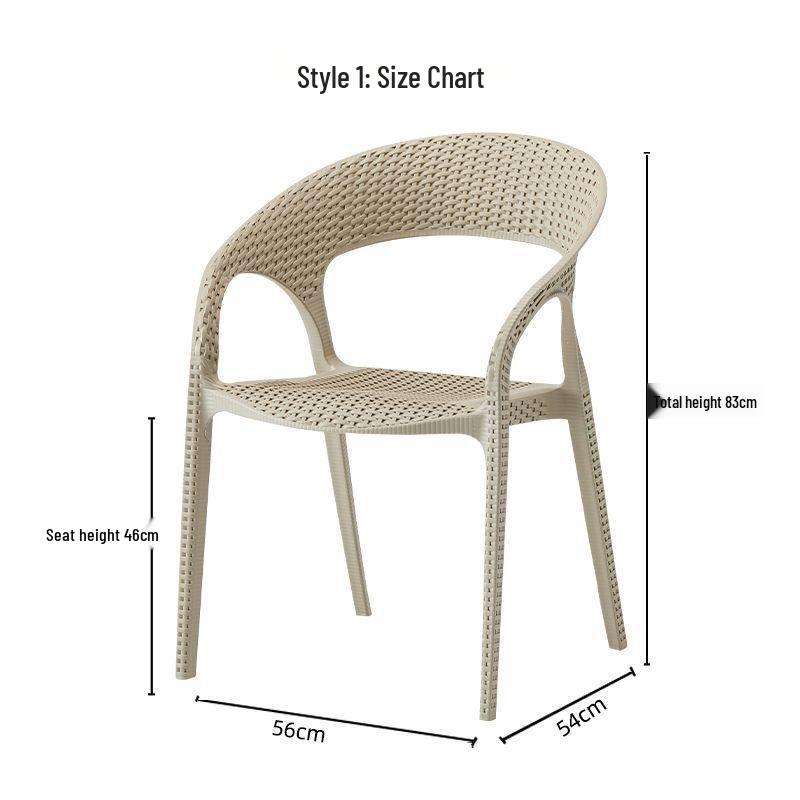 Waterproof Outdoor Rattan-Style Garden Chair with Backrest