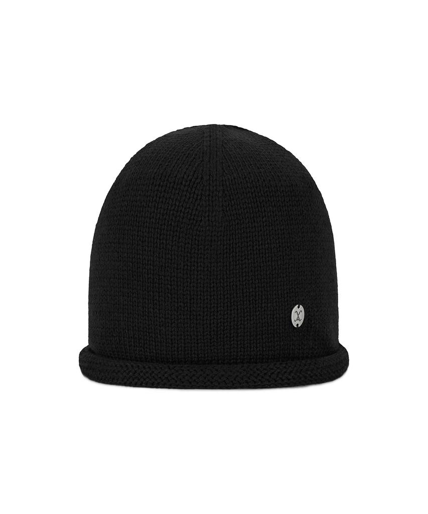 Bajal Va Curved Oval Metal Roll-Up Beanie Black