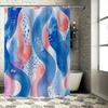 Aquarell Blau Rosa Rot Badewanne Duschvorhang Wasserdicht Dekorative Badezimmerdekoration