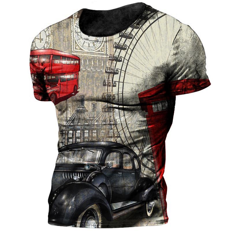 Vintage 66 Route Biker Motor 3d Printed Men's T Shirts Oversized Short Sleeve Camiseta