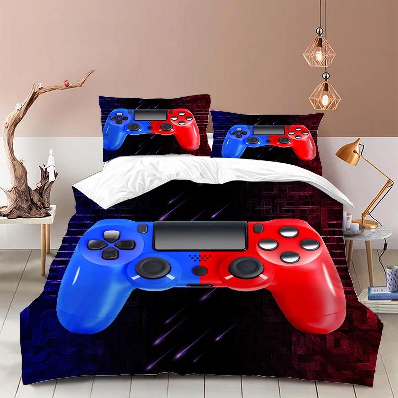 Gamepad Controller Schlafzimmer Bettwäschesets für Jungen Teenager Gaming Bettbezug Set Einzelgröße,Videospiele spielen Bettdeckenbezug Bettset