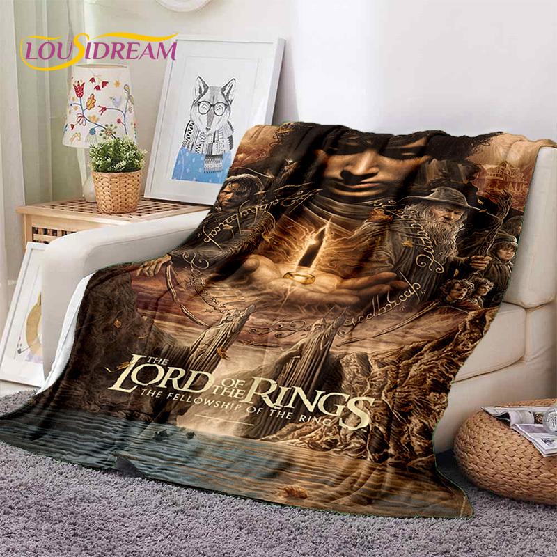 L-Lord of The Rings H-Hobbit Film Zachte Dekens, Houd Warm Plaid Deken Comfortabele Deken voor Picknick Bedden Bank Huis Slaapkamer