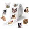 Autocollants Mèmes Drôles Imperméables Autocollants Expressions de Chats Autocollants Animaux Mignons Autocollants Vinyle pour Voiture Ordinateur Portable Bouteille 500 Feuilles/Rouleau