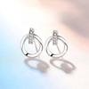S999 Pure Silver Stud Earrings for Women Ins Niche Design Round Ring Earrings Trendy Fashion Earrings