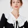 Removable Lapel Fake Collar Women Tie Ladies White Shawl Wrap Detachable Solid Color Bowknots False Collar Clothes Accessory