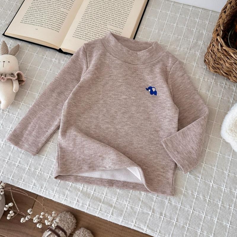 Kids Tops Spring Autumn Warm Children T-shirt Velvet Shirts for Boys Girls Children Bottom Toddler Long Sleeve Baby Clothing