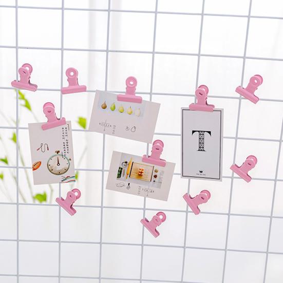 8PCS Binder Clips Round Tail Safety Design Metal Clips Stable Clamping Force Macaron Fresh Color Clips Rust Resistant Office School Supplies