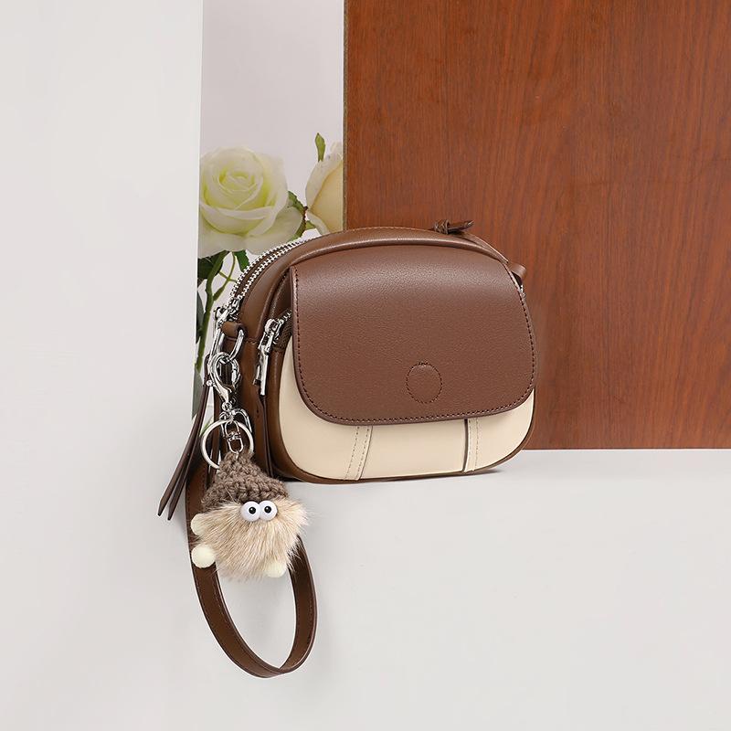 Bag New Women's Bag Crossbody Bag Small Bag Leather Small Round Bag Mini Versatile Premium Shoulder