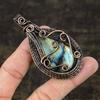 Natural Labradorite Gemstone Handmade Copper Wire Wrap Gift Pendant 2.95 S8p21
