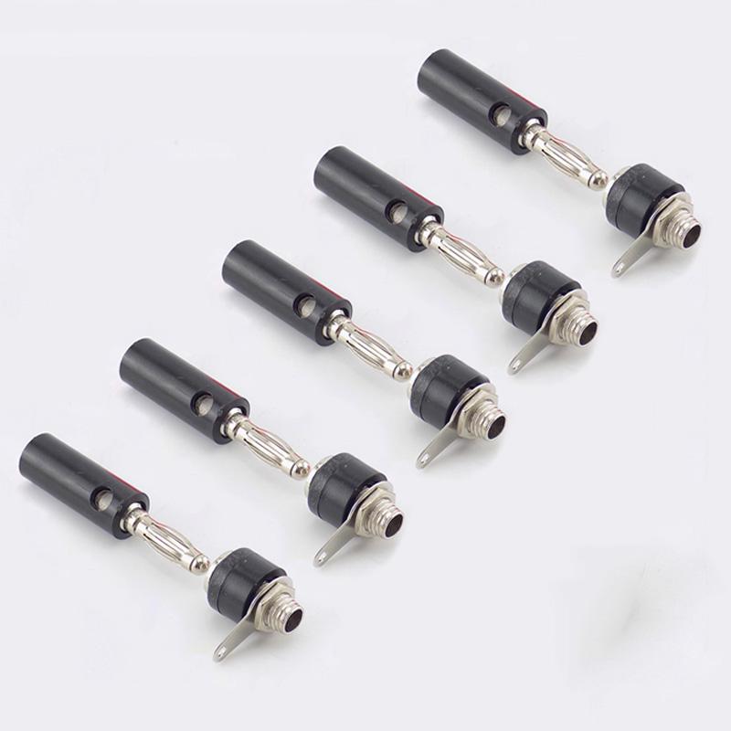 Female Male Connector Plug 4mm Banana Socket Female Insert Connector Nickel Plated Diy Parts