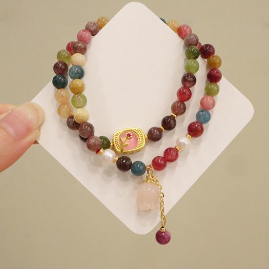 Dames Armband Kleurrijk Glad Vintage Een Prachtige Elastische Luxe Lichtgewicht Armband Ontspanning Verbeteren Welzijn Dame Lichtgewicht Armband