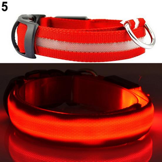 LED Dog Cat Collar, Adjustable Night Safety Flashing Light Up Pet Collar, Waterproof Glow Reflective for Small Medium Dogs Cats
