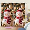 Cute Christmas Snowman Printed Curtain Home Decor Window Treatment Bedroom Office Kitchen Set Of 2 Made Polyester With Rod Pocket Washable Ready