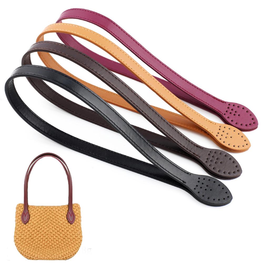 2pcs 60cm Leather Bag Handles Shoulder Bag Strap Replacement Handbag Belt Straps DIY Crocheted Bags Tote Handmade Accessories