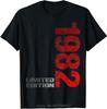 Tricou Vintage Născut în 1982 Cadouri Retro de Ziua de Naștere Tricou Cadouri de Ziua de Naștere Gât Rotund Supradimensionat Unisex Îmbrăcăminte Bărbați Tricou Fitness Tricouri