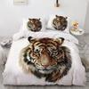 3D Bedding Sets Black Duvet Quilt Cover Set Comforter Bed Linen Pillowcase King Queen 180x210cm Size Animal Tiger Design Printed