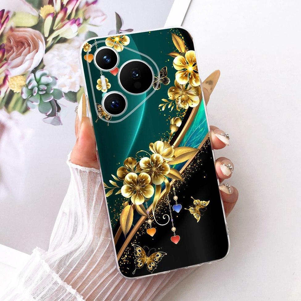Für Huawei Pura 70 Klare Hülle Ästhetisch Luxuriös Niedlich Mode Blumen Lustig Bemalte Hülle Für Huawei ADY-LX9 ADY-AL00