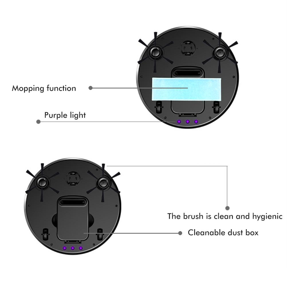 Sweeping Robot Vacuum Cleaner 3 In 1 Intelligent Robot Cleaner with Suction Sweeping and Wiping