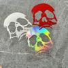 1PC Waterproof Holographic Skull Vinyl Stickers in Red White Black for Car Motorcycle Helmet Decoration Durable Premium Fashion