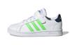 Neo GRAND COURT Confortables Et Tendance Résistantes À l'abrasion Basse Top Chaussures de Skateboard pour Enfants Blanc Vert GX5746