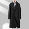 Autumn and Winter Men's Woolen Coat Long Knee Double-breasted Cotton Thickened Woolen Coat Trench Coat Men's Coat