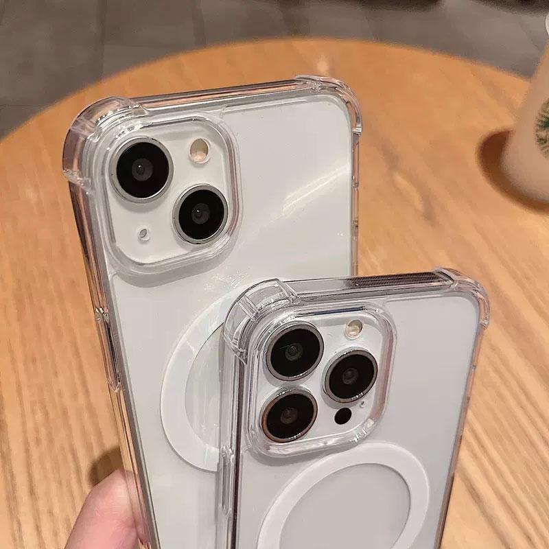 Magnetisches kabelloses Ladegerät für Magsafe Transparente Hülle für iPhone 17 11 12 13 14 15 16 Pro Max Plus Stoßfeste weiche Bumper-Abdeckung