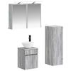 Bathroom Furniture Set 4 Pcs Grey Sonoma Engineered Wood and Glass