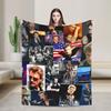 Rock Star Johnny Hallyday Flannel Blanket Soft Warm Throw Blanket for Couch Bed Airplane Travel Funny Bedspread Sofa Bed Cover