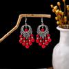 Bohemian Ethnic Style Long Tassel Metal Dangle Earrings