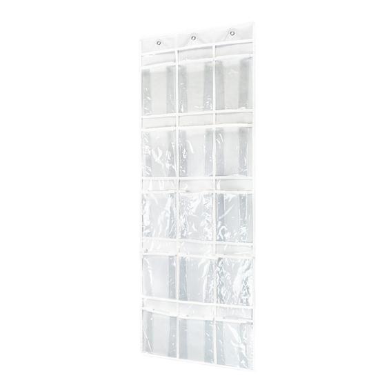 Over-the-Door Shoe Organizer 15 Pockets Clear Over The Door Hanging Organizer Space-saving Storage Bag for Shoes Toys Toiletries