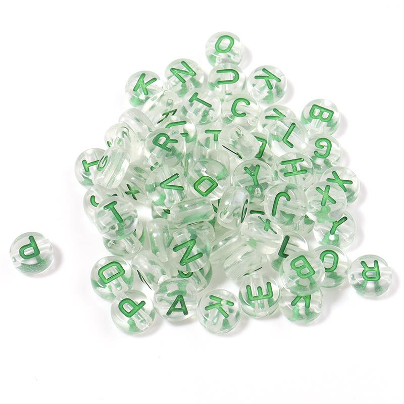 100/200Pcs Mixed Color Letters Acrylic Beads Round Flat Alphabet Loose Spacer Beads For Jewelry Making DIY Bracelet Accessories