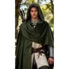 Middeleeuwse cape cosplaykostuum van polyesterstof voor Halloween en evenementen met een renaissancethema.