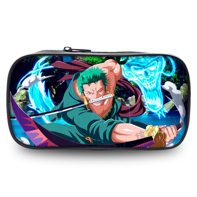 Cartoon Anime One Piece Luffy Zoro Sanji Marco Ace Sabo Pencil Case Stationery Box Students School Pen Pouch Bags Gifts