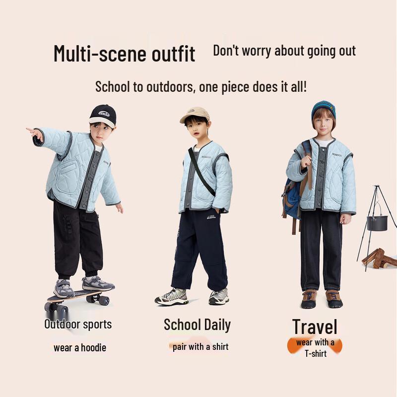 MOMOCO Boys' Korean Style Quilted Winter Jacket