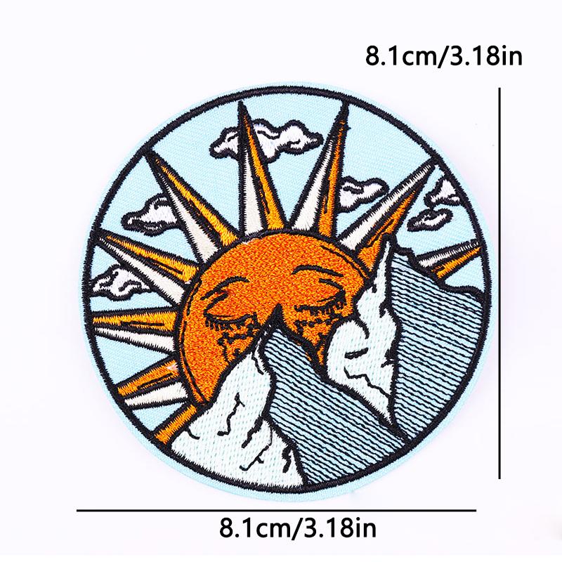 Iron On Embroidered Patch Outdoor Adventure Design Cosmic Mushroom Astronaut For Denim Jacket Hat Bag DIY Customize Decoration
